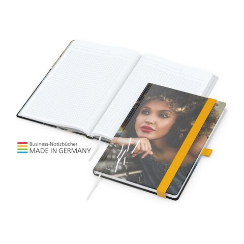 Match-Book White Bestseller weiß | A5 | 4C-Quality Digital | gelb | Cover-Star gloss