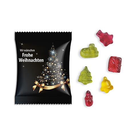 Gummibärchen im Standardtütchen Ohne Werbeanbringung | Wir wünschen frohe Weihnachten