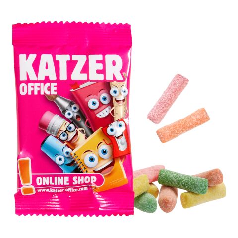 Mini HITSCHIES Kaubonbons Sauer Mix im konventionellen Tütchen weiß | Digital- oder Flexodruck