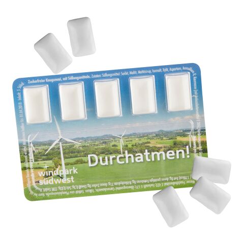 Smart Card mit zuckerfreien Kaugummi-Dragees weiß | ohne Werbeanbringung