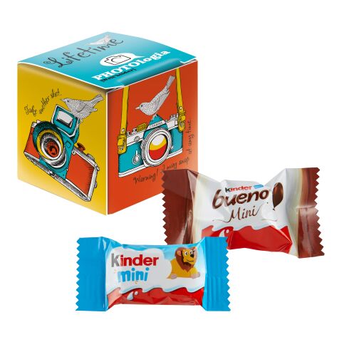 Mini Promo-Würfel mit Kinder Schokolade Mini &amp; Kinder bueno Mini Mix ohne Werbeanbringung