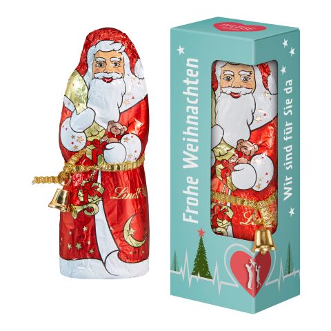 Lindt &amp; Sprüngli Weihnachtsmann in Werbegeschenkbox weiß | Digital- oder Offsetdruck