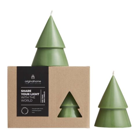 Originalhome Weihnachtsbaum Kerze M, 2er Set heather grün | ohne Werbeanbringung