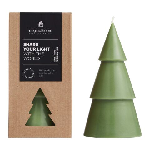 Originalhome Weihnachtsbaum Kerze L heather grün | ohne Werbeanbringung