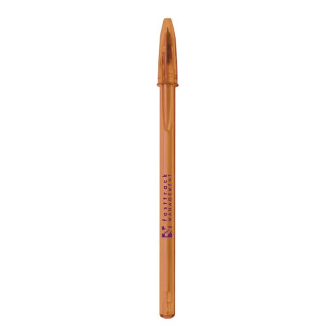 BIC® Style Kugelschreiber orange-mittelblau | blaue Tinte | 1-farbiger Siebdruck | Schaft-Clipverlängerung | 20.00 mm x 55.00 mm