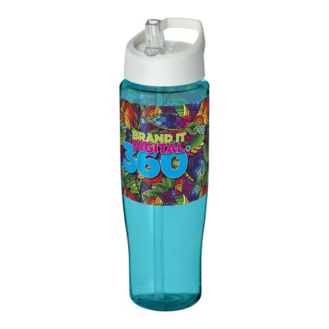 H2O Tempo® 700 ml Sportflasche mit Ausgussdeckel türkisblau-weiß | ohne Werbeanbringung | Nicht verfügbar | Nicht verfügbar