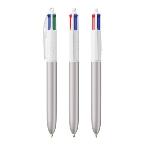 BIC® 4 Colours Glacé Kugelschreiber Weiß-Silber | ohne Werbeanbringung | Nicht verfügbar | Nicht verfügbar