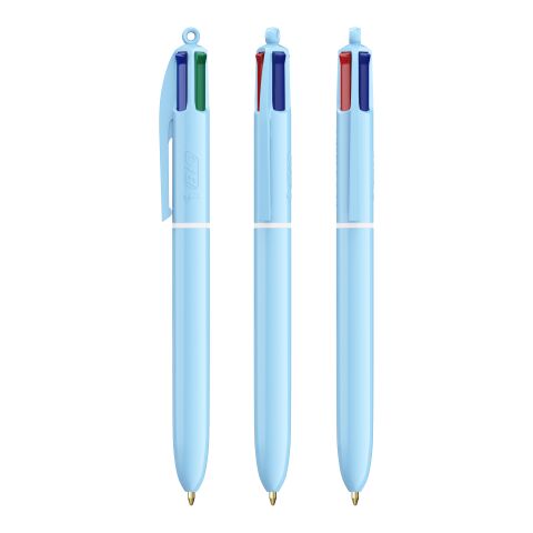 BIC® 4 Colours® Pastel + Lanyard hellblau | ohne Werbeanbringung | Nicht verfügbar | Nicht verfügbar