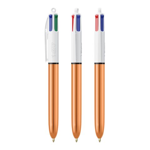 BIC® 4 Colours Shine Kugelschreiber Weiß-roségold | ohne Werbeanbringung | Nicht verfügbar | Nicht verfügbar