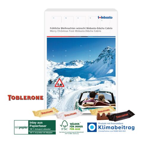 Adventskalender mit TOBLERONE, Inlay aus Papierfaser bunt | 4C Digital-/Offsetdruck
