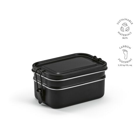 Tintoretto Lunchbox recy. Edelstahl 1240 ml Schwarz | 1240 ml | ohne Werbeanbringung