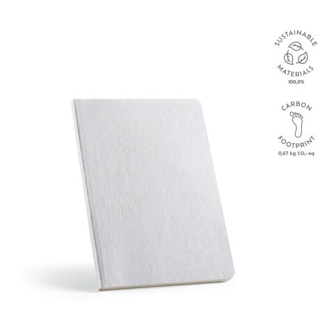 Verne Notizbuch A5 recy. Papier 80gsm 196 Seiten Weiß | ohne Werbeanbringung | A5