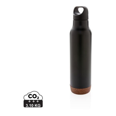 Auslaufsichere Vakuum-Flasche mit Kork schwarz | ohne Werbeanbringung | Nicht verfügbar | Nicht verfügbar | Nicht verfügbar