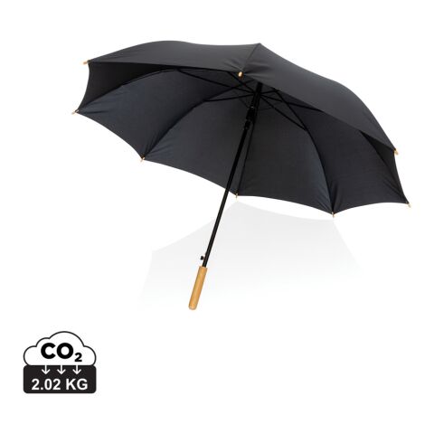 27&quot; Impact AWARE™ RPET 190T Auto-Open Bambus-Schirm schwarz | ohne Werbeanbringung | Nicht verfügbar | Nicht verfügbar