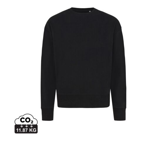Iqoniq Kruger Relax-Rundhals-Sweater aus recycelt. Baumwolle schwarz | XXL | ohne Werbeanbringung | Nicht verfügbar | Nicht verfügbar | Nicht verfügbar