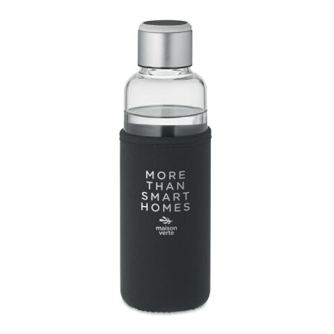 Trinkflasche mit Trink-Erinnerung 500ml aus Borosilikatglas schwarz | ohne Werbeanbringung | Nicht verfügbar | Nicht verfügbar | Nicht verfügbar