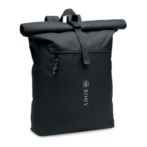 Rolltop-Rucksack 600D RPET schwarz | ohne Werbeanbringung | Nicht verfügbar | Nicht verfügbar | Nicht verfügbar