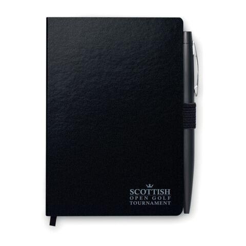 DIN A5 Notizbuch mit Stift schwarz | ohne Werbeanbringung | Nicht verfügbar | Nicht verfügbar