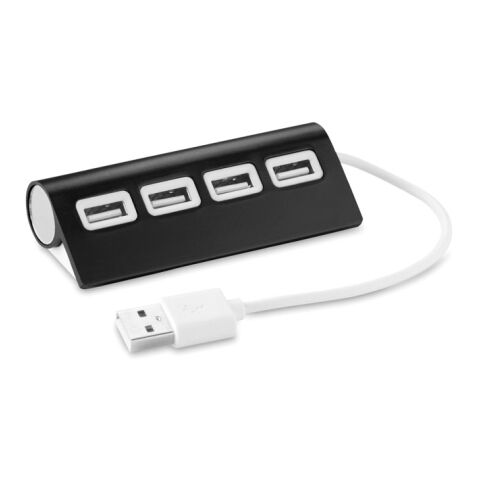 4 Port 2.0 USB Hub aus Aluminium schwarz | ohne Werbeanbringung | Nicht verfügbar | Nicht verfügbar