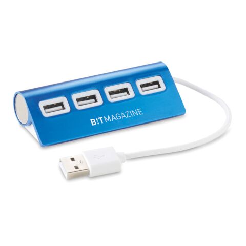 4 Port 2.0 USB Hub aus Aluminium blau | ohne Werbeanbringung | Nicht verfügbar | Nicht verfügbar